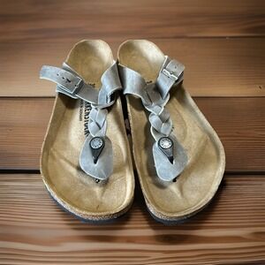 Birkenstock Gizeh Braided Iron Women's Sandals EU 39 US 8 Leather New No Box